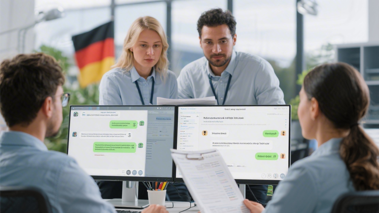 Support specialists coordinating payroll incident responses using shared screens, live chat transcripts, and documented playbooks to maintain timely German salary processing